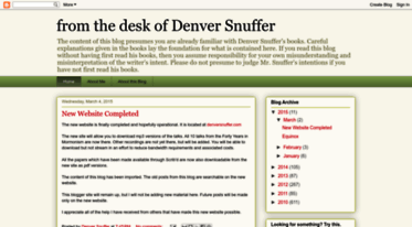 Get Denversnuffer Blogspot Com News From The Desk Of Denver Snuffer