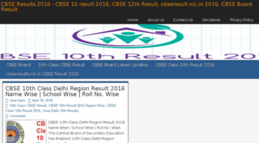 cbse10thresults2016nic.in