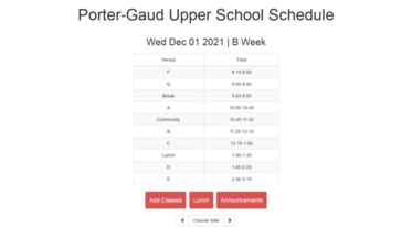 schedule.portergaud.edu