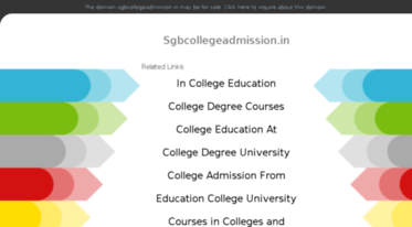 sgbcollegeadmission.in